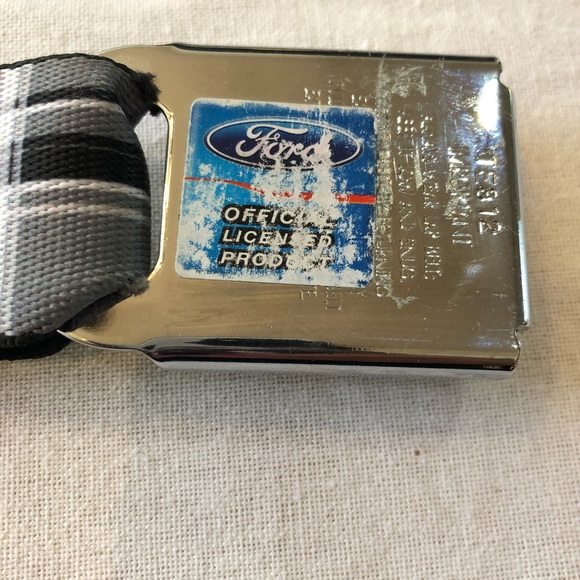 Ford Buckle-Down belt. Grey, black, and white. GUC - Picture 5 of 6